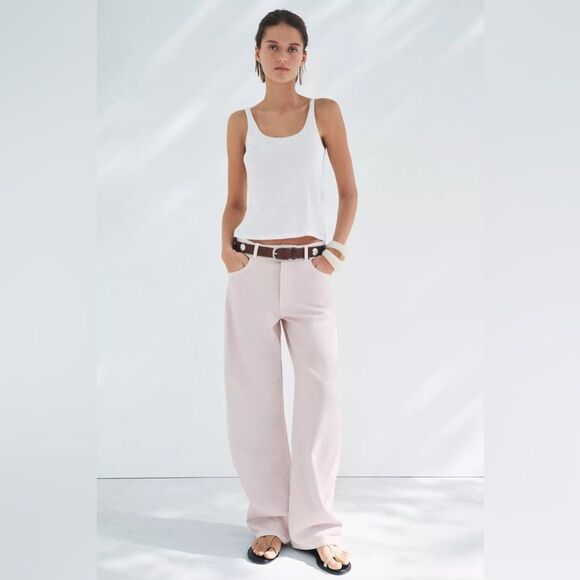 ZARA HIGH WAIST BARREL JEANS ZW COLLECTION - Picture 9 of 9